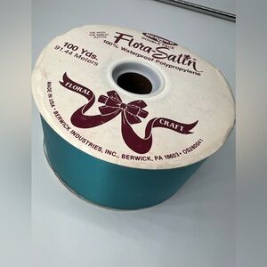 Flora-Satin Ribbon waterproof polypropylene floral craft Teal color berwick